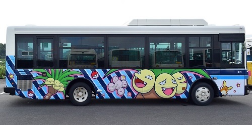 宮崎県宮崎市と延岡市を運行しているナッシーバス 3 台がリニューアル！宮崎市内では一部のバス停がナッシーデザインになっているよ！